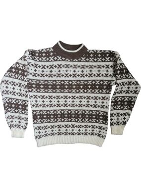 Vintage Fair Isle Sweater Brown & Cream